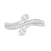 Thumbnail Image 4 of 0.37 CT. T.W. Oval Diamond Bypass Ring in 10K White Gold