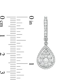 1.00 CT. T.W. Composite Diamond Pear-Shaped Frame Drop Earrings in 10K White Gold