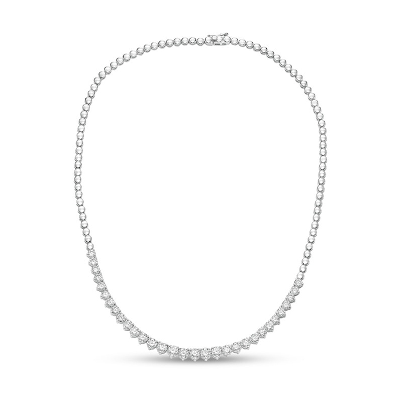 8.00 CT. T.W. Diamond Graduated Tennis-Style Necklace in 10K White Gold - 17"