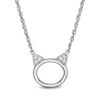 Thumbnail Image 1 of Diamond Accent Cat Necklace in Sterling Silver