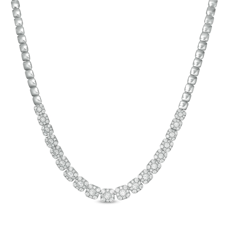 Main Image 1 of 3.00 CT. T.W. Composite Diamond Graduated Necklace in 10K White Gold