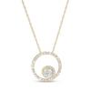 Thumbnail Image 1 of 0.23 CT. T.W. Composite Diamond Open Circle Pendant in 10K Gold