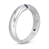 Thumbnail Image 2 of Vera Wang Love Collection Men's Blue Sapphire Linear Three Stone Wedding Band in 14K White Gold