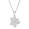 Thumbnail Image 1 of 0.116 CT. T.W. Diamond Tilted Paw Print Pendant in 10K White Gold