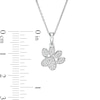 Thumbnail Image 2 of 0.116 CT. T.W. Diamond Tilted Paw Print Pendant in 10K White Gold