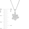 Thumbnail Image 3 of 0.116 CT. T.W. Diamond Tilted Paw Print Pendant in 10K White Gold