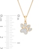 Thumbnail Image 2 of 0.116 CT. T.W. Diamond Tilted Paw Print Pendant in 10K Gold