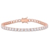 4.0mm Lab-Created White Sapphire Tennis Bracelet in Sterling Silver with Rose Rhodium - 7.25"