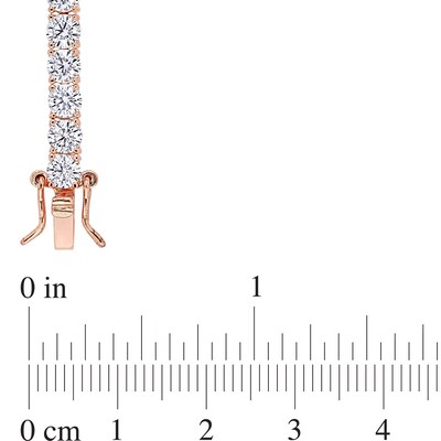 4.0mm Lab-Created White Sapphire Tennis Bracelet in Sterling Silver with Rose Rhodium - 7.25"