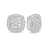 0.50 CT. T.W. Composite Diamond Cushion Frame Stud Earrings in Sterling Silver