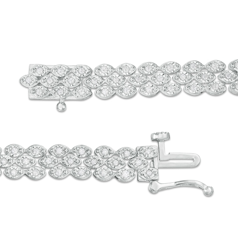 1.00 CT. T.W. Diamond Triple-Row Tennis Bracelet in Sterling Silver|Peoples Jewellers