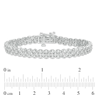 1.00 CT. T.W. Diamond Triple-Row Tennis Bracelet in Sterling Silver
