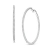 Thumbnail Image 1 of 2.00 CT. T.W. Diamond Inside-Out Hoop Earrings in Sterling Silver