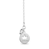 Thumbnail Image 1 of Enchanted Disney Belle 0.085 CT. T.W. Diamond Rose Bar Necklace in Sterling Silver and 10K Gold