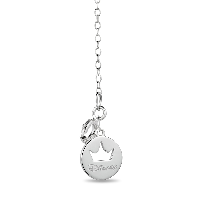 Enchanted Disney Belle 0.085 CT. T.W. Diamond Rose Bar Necklace in Sterling Silver and 10K Gold