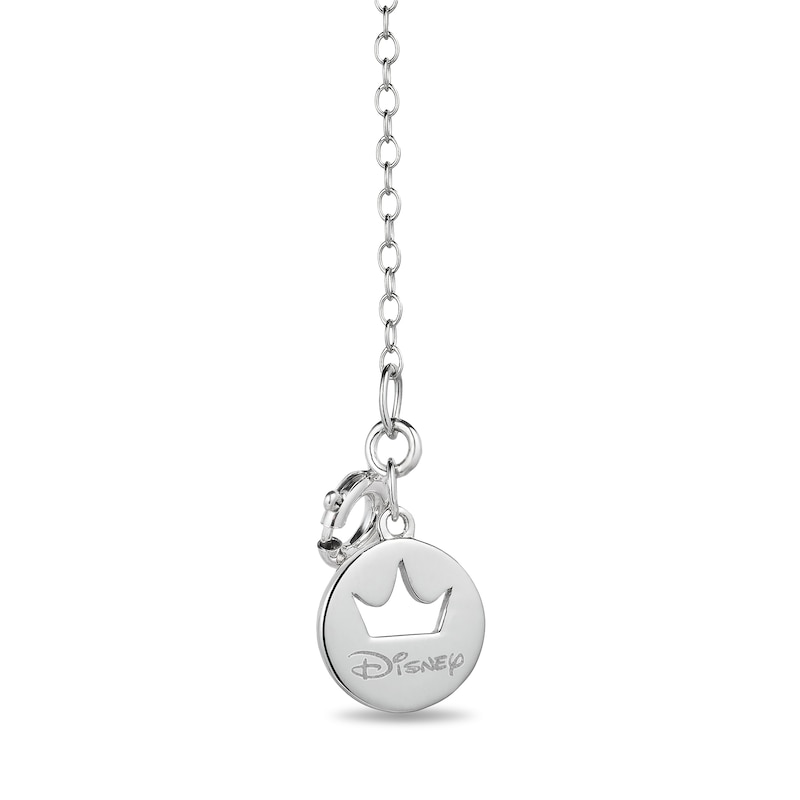 Main Image 2 of Enchanted Disney Belle 0.085 CT. T.W. Diamond Rose Bar Necklace in Sterling Silver and 10K Gold