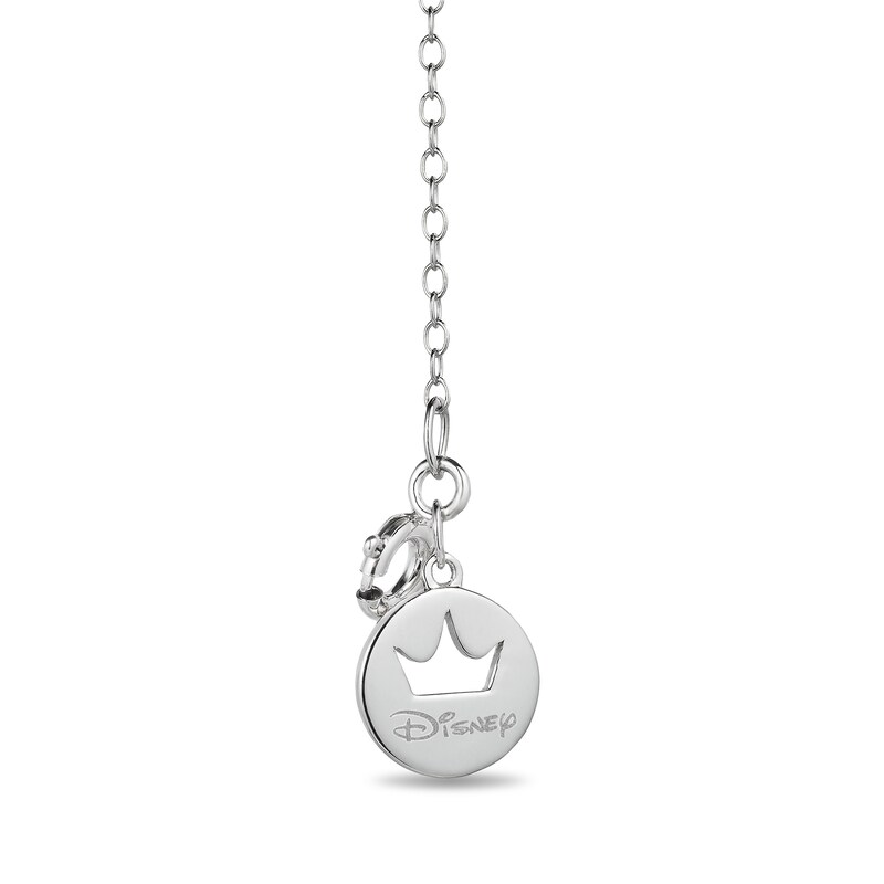 Enchanted Disney Belle 0.145 CT. T.W. Diamond Rose Necklace in Sterling Silver and 10K Gold