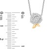 Thumbnail Image 2 of Enchanted Disney Belle 0.145 CT. T.W. Diamond Rose Necklace in Sterling Silver and 10K Gold