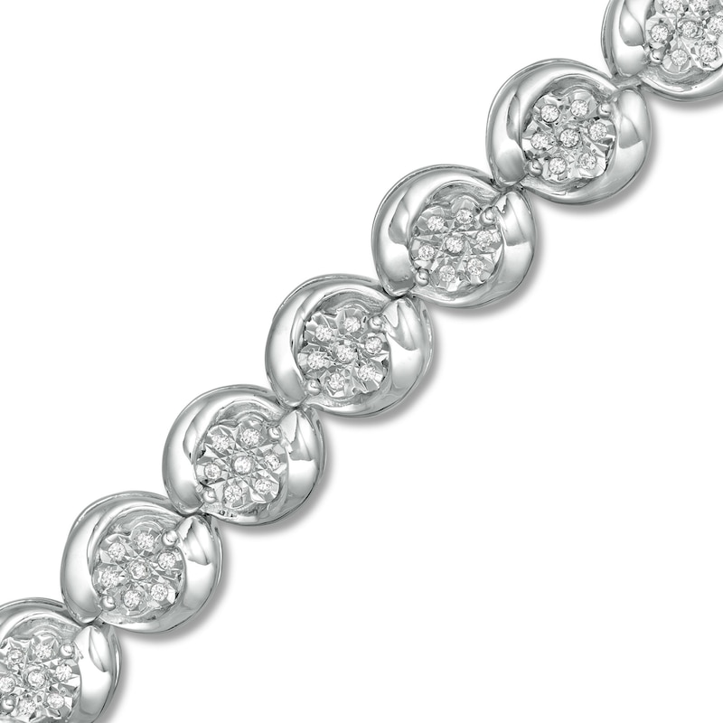 Main Image 1 of 0.50 CT. T.W. Composite Diamond Tennis Bracelet in Sterling Silver - 7.25&quot;