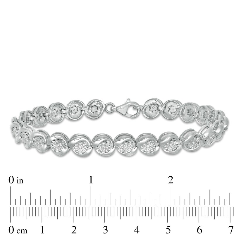 Main Image 3 of 0.50 CT. T.W. Composite Diamond Tennis Bracelet in Sterling Silver - 7.25&quot;
