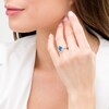 Oval London Blue Topaz and 0.31 CT. T.W. Diamond Frame Bridal Set in 14K White Gold