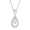 Thumbnail Image 1 of 0.15 CT. T.W. Diamond Pear-Shaped Frame Dangle Pendant in Sterling Silver