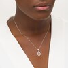 Thumbnail Image 2 of 0.15 CT. T.W. Diamond Pear-Shaped Frame Dangle Pendant in Sterling Silver