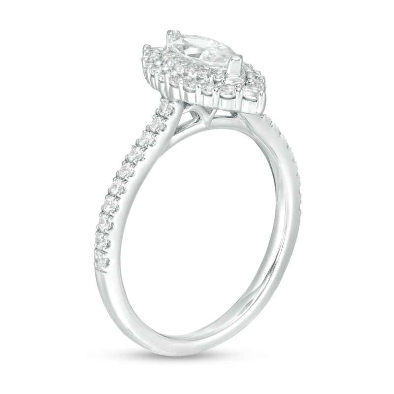 Main Image 3 of 0.95 CT. T.W. Marquise Diamond Frame Engagement Ring in 14K White Gold