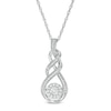 Thumbnail Image 0 of 0.18 CT. T.W. Diamond Double Twist Flame Pendant in Sterling Silver