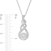 Thumbnail Image 2 of 0.18 CT. T.W. Diamond Double Twist Flame Pendant in Sterling Silver
