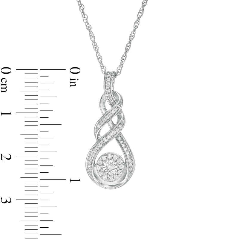 0.18 CT. T.W. Diamond Double Twist Flame Pendant in Sterling Silver