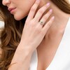 Thumbnail Image 2 of 3.5mm Lab-Created Emerald and Diamond Accent Filigree Heart Vintage-Style Kite Ring in Sterling Silver
