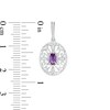 Thumbnail Image 3 of Amethyst and 0.04 CT. T.W. Diamond Filigree Cross Oval Drop Earrings in Sterling Silver