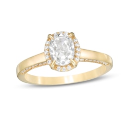 0.95 CT. T.W. Oval Diamond Solitaire Engagement Ring in 14K Gold