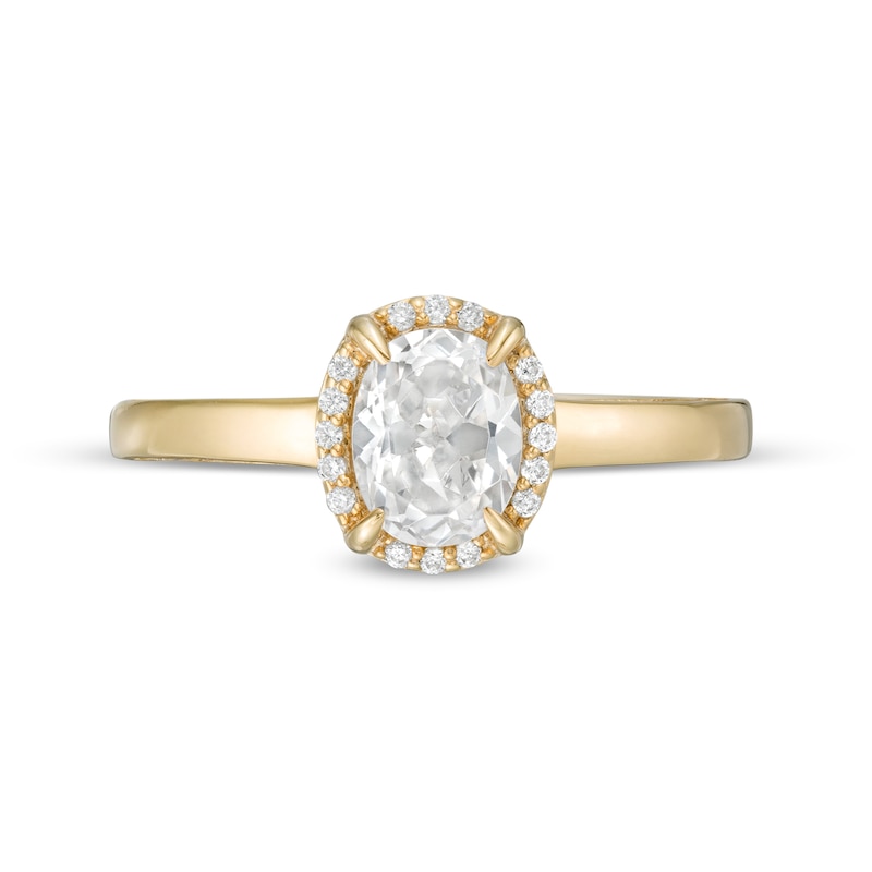 Main Image 4 of 0.95 CT. T.W. Oval Diamond Solitaire Engagement Ring in 14K Gold