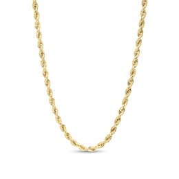 3.15mm Hollow Evergreen Rope Chain Necklace in 10K Gold - 20&quot;