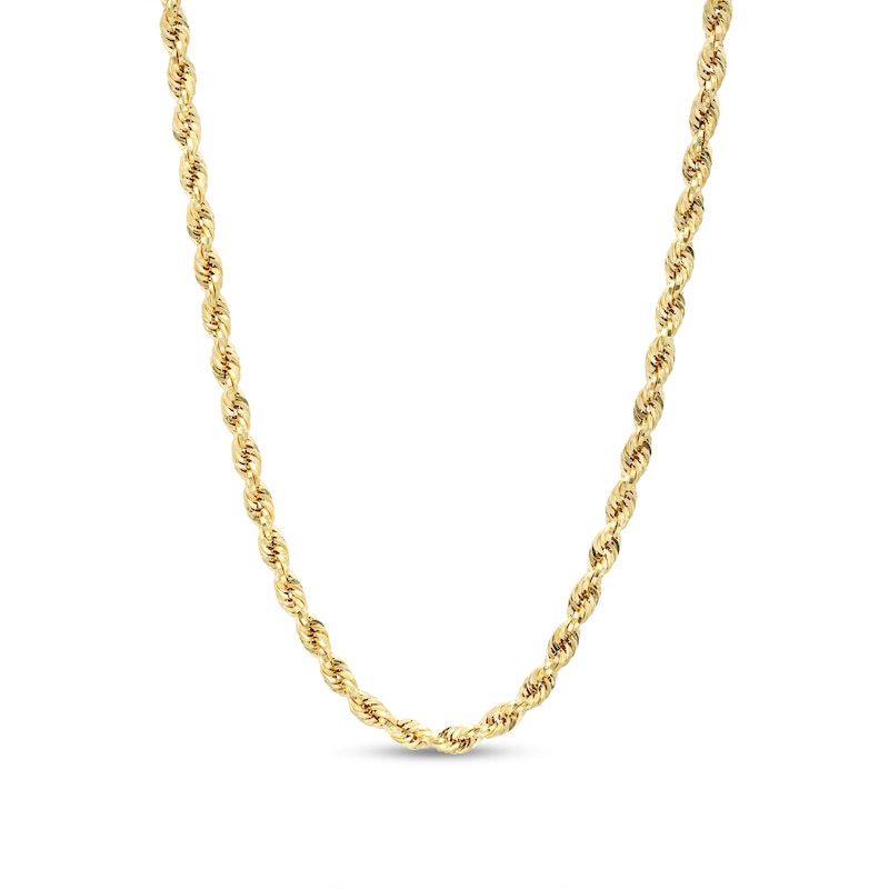 3.15mm Evergreen Rope Chain Necklace in Hollow 10K Gold - 20"