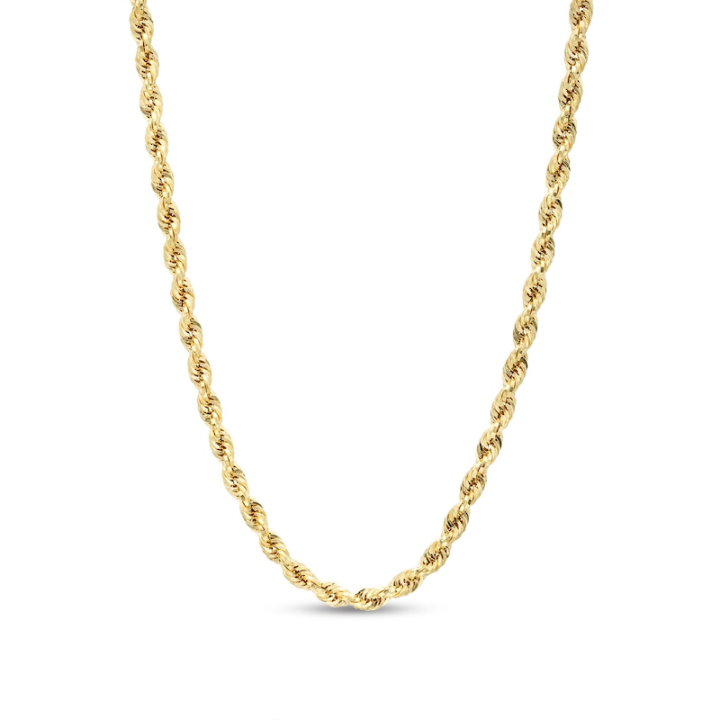 3.15mm Evergreen Rope Chain Necklace in Hollow 10K Gold