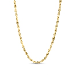 3.15mm Evergreen Rope Chain Necklace in Hollow 10K Gold - 24"