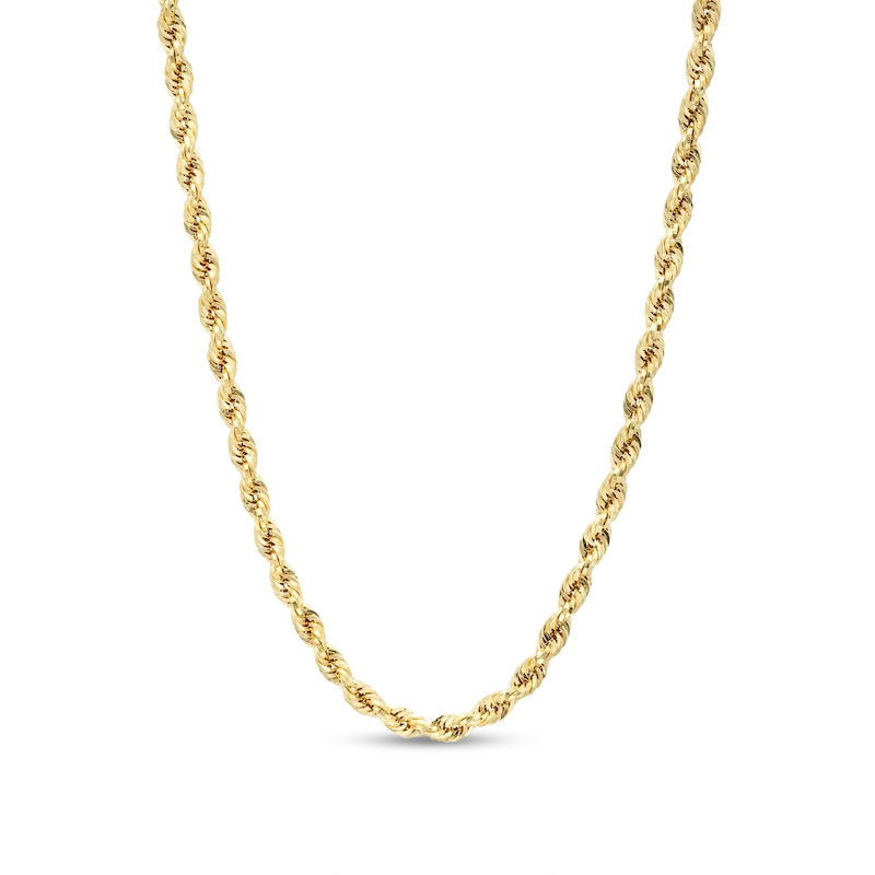 Main Image 1 of 3.15mm Evergreen Rope Chain Necklace in Hollow 10K Gold - 24"