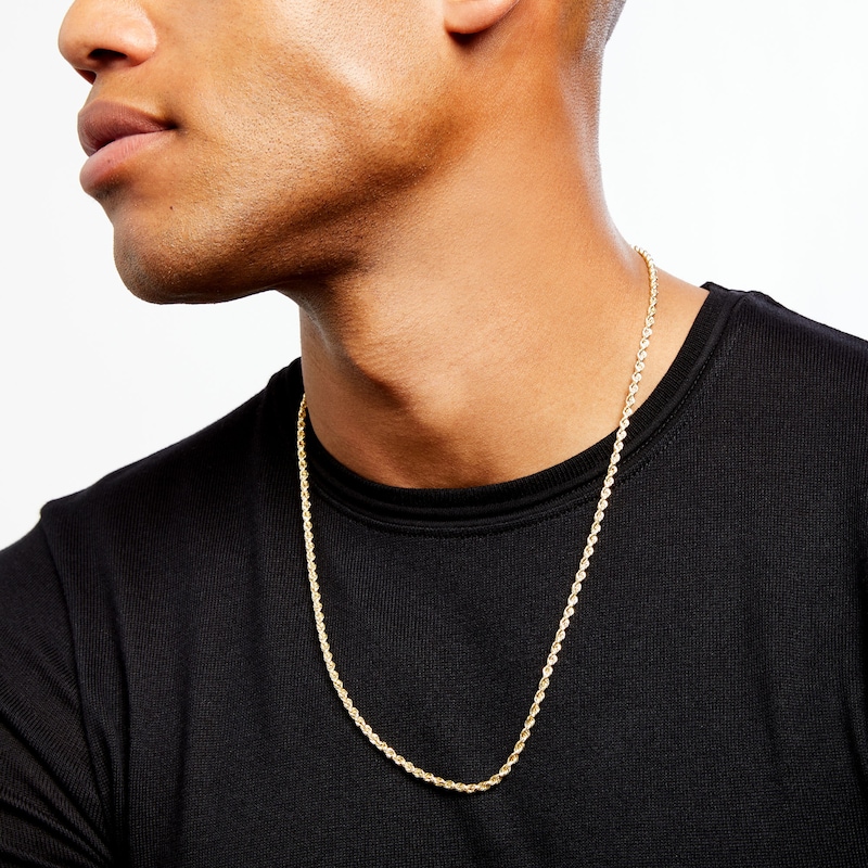Main Image 2 of 3.15mm Evergreen Rope Chain Necklace in Hollow 10K Gold - 24"