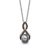 Thumbnail Image 0 of Enchanted Disney Villains Maleficent Black Quartz and 0.18 CT. T.W. Diamond Pendant in Sterling Silver and 10K Rose Gold