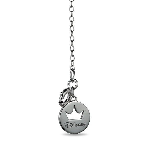 Enchanted Disney Villains Maleficent Black Quartz and 0.18 CT. T.W. Diamond Pendant in Sterling Silver and 10K Rose Gold
