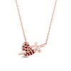 Thumbnail Image 1 of Enchanted Disney Villains Evil Queen Garnet and Diamond Accent Dagger in Heart Necklace in 10K Rose Gold