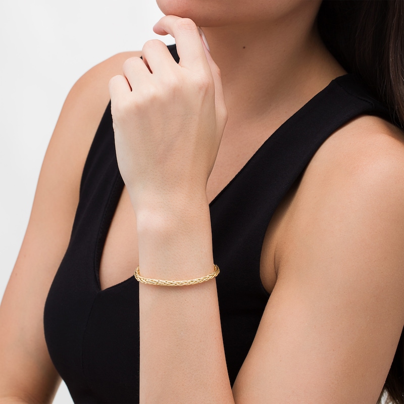 Main Image 2 of Italian Gold 3.5mm Wheat Chain Bracelet in Hollow 14K Gold - 7.5"