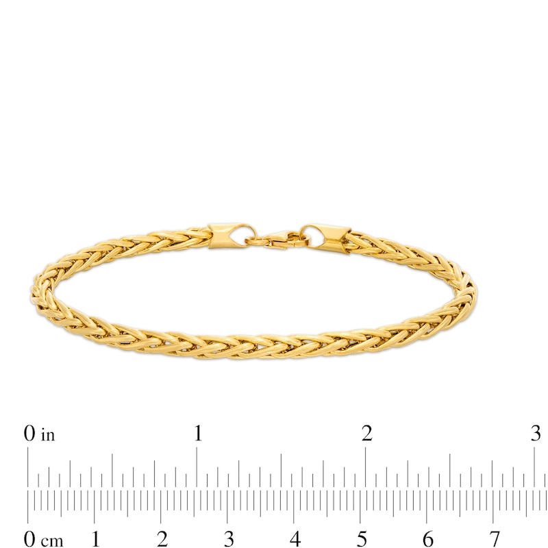 Main Image 4 of Italian Gold 3.5mm Wheat Chain Bracelet in Hollow 14K Gold - 7.5"