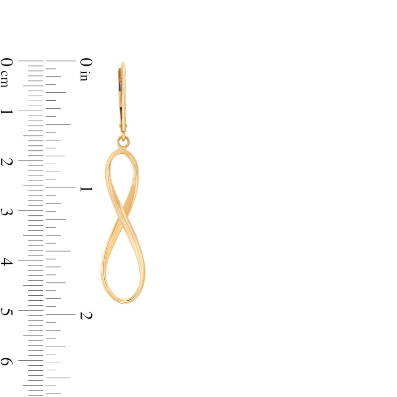 Main Image 3 of Infinity Ribbon Drop Earrings in 10K Gold