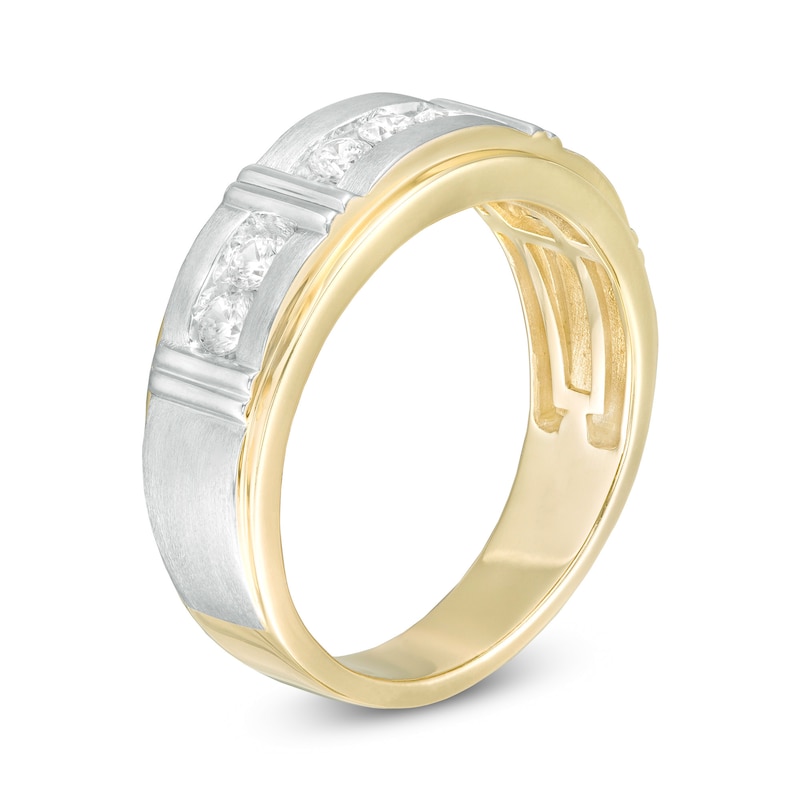 Main Image 3 of 0.50 CT. T.W. Diamond Seven Stone Wedding Band in 14K Two-Tone Gold