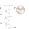 Thumbnail Image 3 of 10.0-11.0mm Button Dyed Pink Freshwater Cultured Pearl Stud Earrings in Sterling Silver