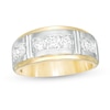 Thumbnail Image 0 of Men's 1.00 CT. T.W. Diamond Seven Stone Wedding Band in 14K Two-Tone Gold